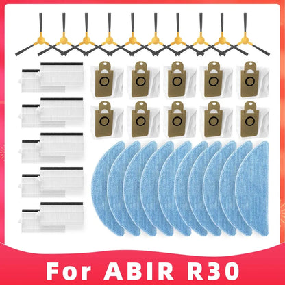 Compatible For ABIR R30 Side Brush Hepa Filter Mop Cloths Rag Dust Bag Robot Vacuums Spare Part Accessory Replacement