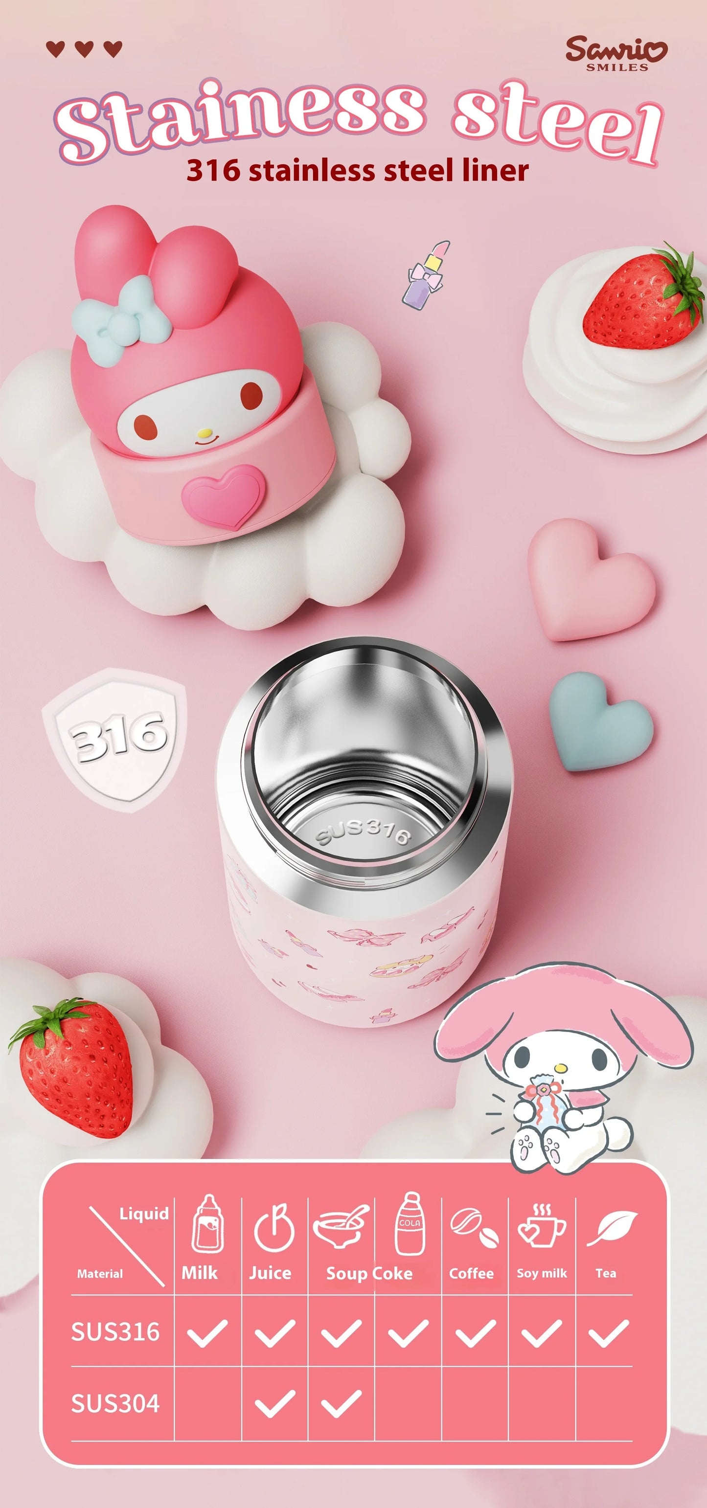 Cartoon Insulated Cup With High Appearance Children'S Water Cup Cute And Portable Student Food Grade Insulated Water Cup Gift