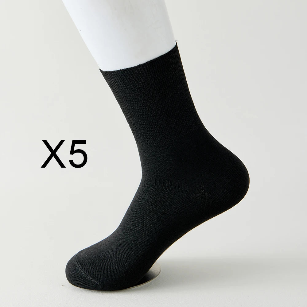 5 Pairs Diabetic Non Binding Socks For Women Pregnant woman elderly long socks Comfortable breathable black white socks women