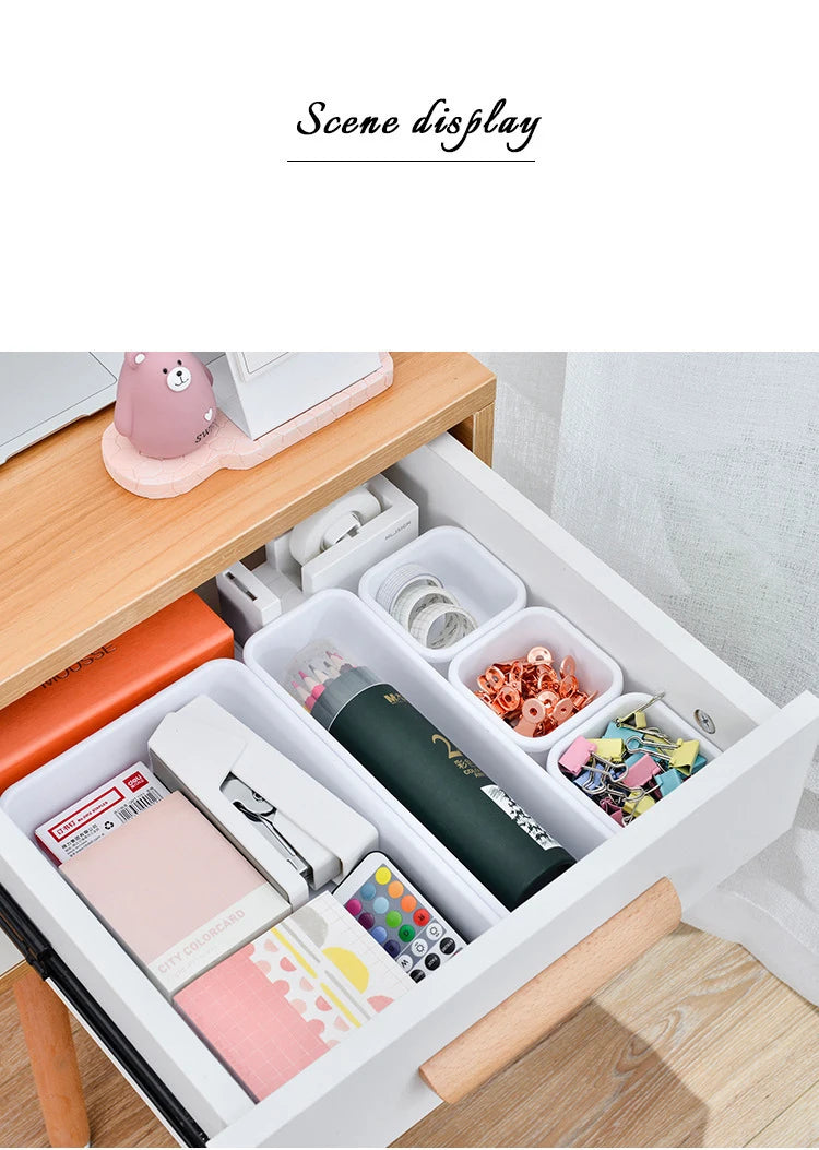 8pcs/set Adjustable Drawer Organizer Box Trays Make Up Cosmetics Sundries Divider Holder Kitchen Bathroom Closet Jewellery Box