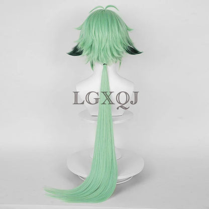 Scalp Sucrose  Sucrose Cosplay Wig 85cm Green Cosplay Anime Wig Heat Resistant Synthetic Hair Costume Wigs+Wig Cap