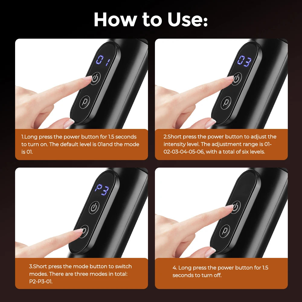 Portable Fascia Gun Full Body Muscle Relaxation Massage Gun with Extended Handle U-Shaped Home Hammer Massager For Back Shoulder