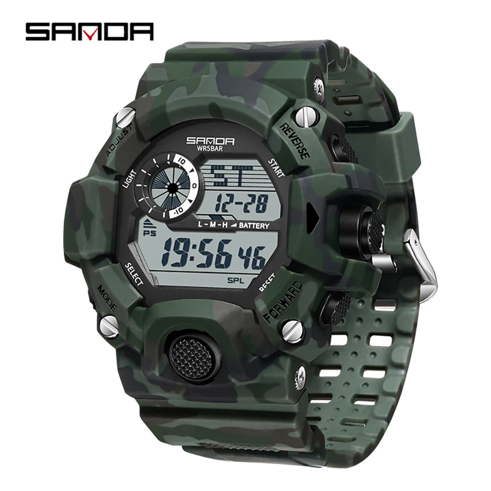 SANDA 2183 Fashion Military Student Electronic Watch Multi functional Timer Waterproof LED Student Electronic Digital Watch