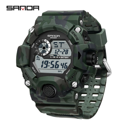 SANDA 2183 Fashion Military Student Electronic Watch Multi functional Timer Waterproof LED Student Electronic Digital Watch