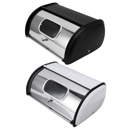 Bread Bin Bread Box Bread Holder Storage Container With Small Window for Kitchen Countertop Iron Bread Bin Bread Storage Holder