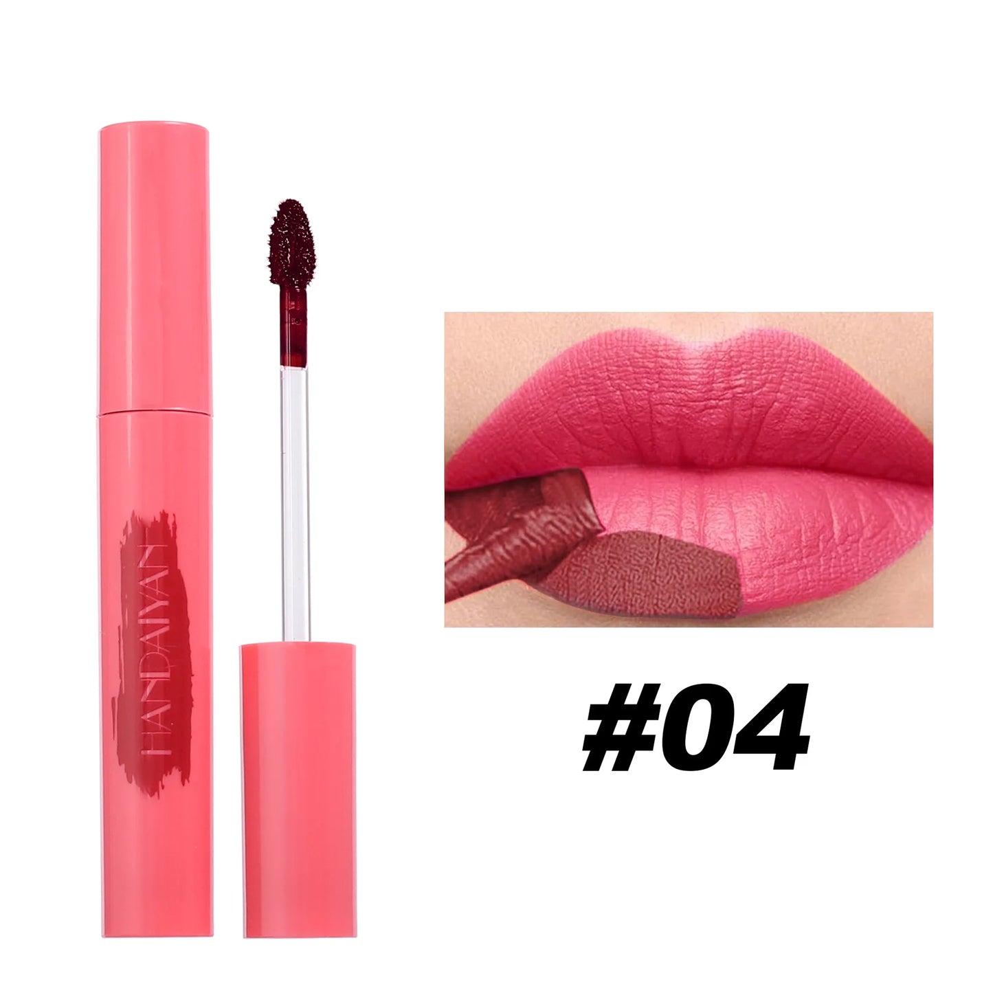 Handaiyan Lip Gloss Longlasting Lip Liner Brown Lipstick Liquid Matte Waterproof Lipgloss Lip Stain Tint Glaze Makeup