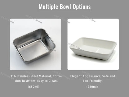 Smart Automatic Pet Feeder With RFID Sensor, Elevated Base, and 650ml Capacity for Wet & Dry Food