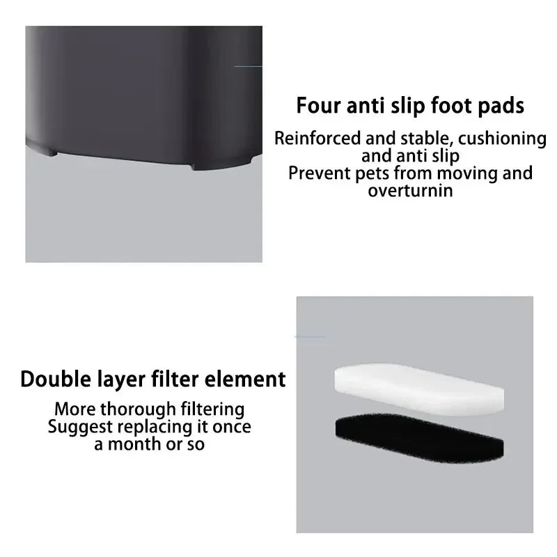 Cat Water Fountain Automatic Recirculating Filter Pet Drinking Dispenser USB Electric Pump Quiet Cat Ear Design