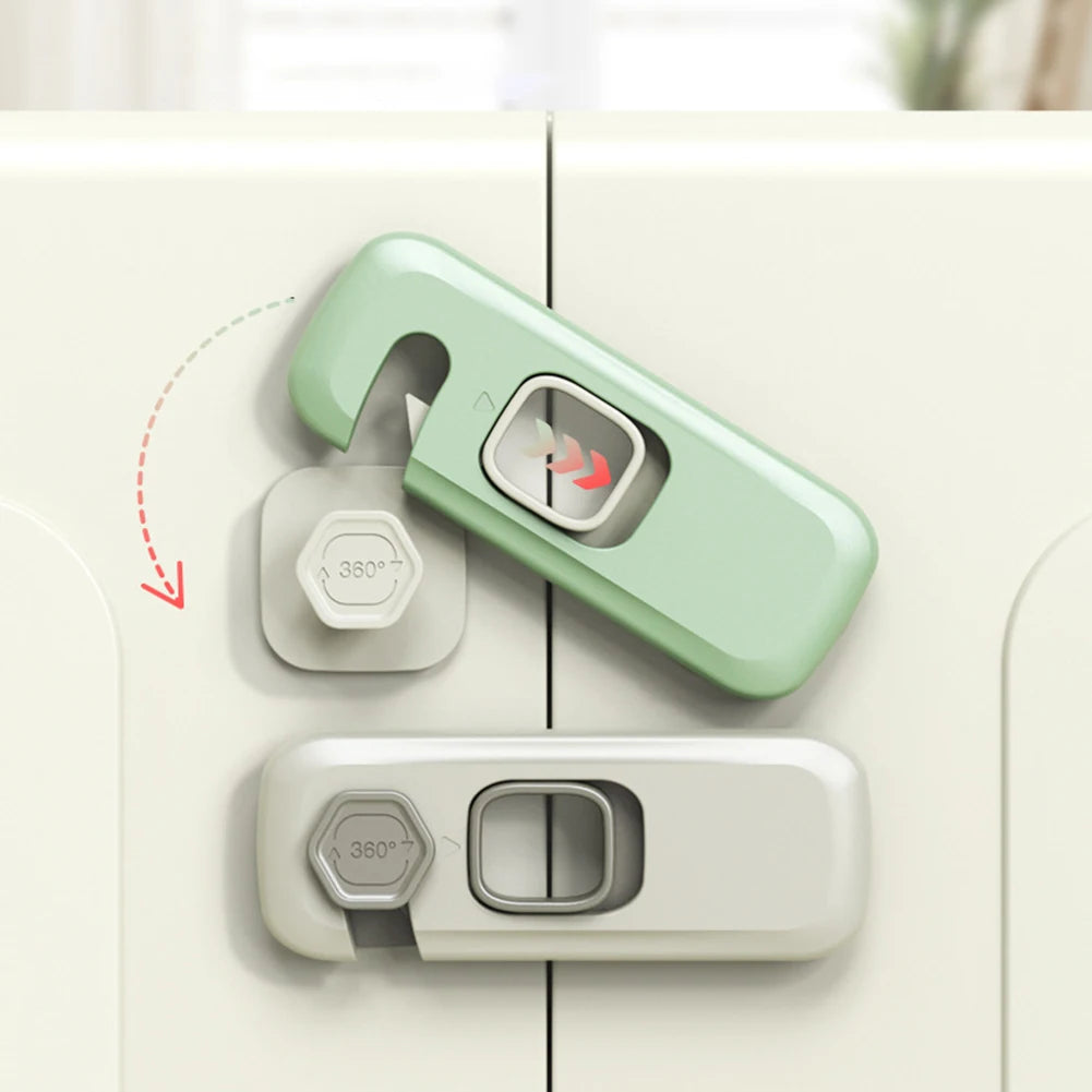 5pcs Home Refrigerator Lock Self-Adhesive Fridge Freezer Door Catch Lock Toddler Kids Child Cabinet Safety Lock Baby Safety Lock