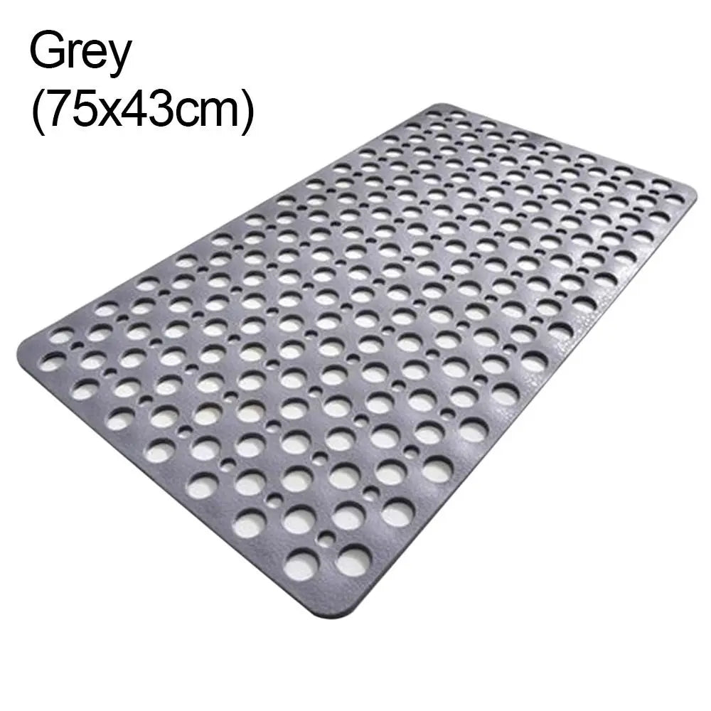 Slip Anti Mould Rubber Anti Slip Bath Mat with Drain Holes Machine Washable Antibacterial Resistant Shower Mat for Shower or Tub