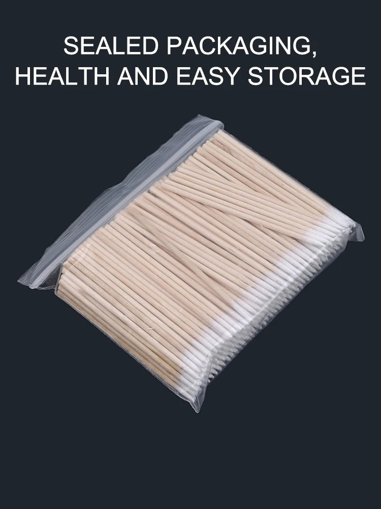 100/300/500pcs Cotton Swabs Wood Colored Pointed Embroidery Cotton Swabs Embroidery Cotton Swabs Beauty Cotton Swabs