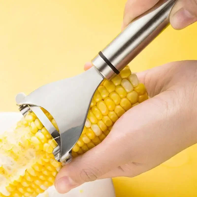 Stainless Steel Corn Peeler Serrated Corn Stripper Peeler Corn Shaver Planer Thresher Cutter Kitchen Fruit Vegetable Gadget Tool