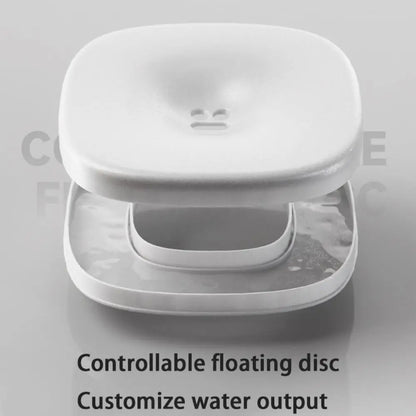 Non-Wetting Mouth Pet Floating Bowl Anti-Tip Spill Proof Pet Water Bowl 2000ML Large Capacity Dogs Slow Drinking Bowl