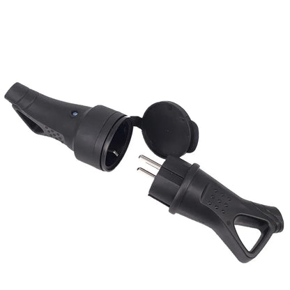 EU Rubber Waterproof Socket Plug Electrial Grounded European Connector With Cover IP54 For DIY Power Cable Cord 16A 250V