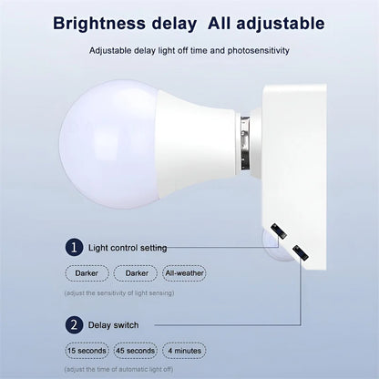 Smart Home PIR Motion Sensor Light Socket E27 LED Bulb Base Adapter with Light Control Smart Switch Residential Security