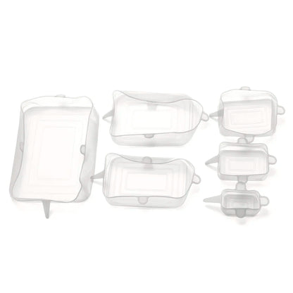 6Pcs Food Grade Silicone Stretch Lids Kitchen Tools Accessories Reusable Food Wrap Sealed Cover Keep Fresh Stretchy Bowl Cover