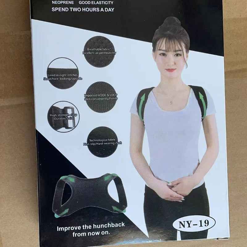 Black Adjustable Back Posture Corrector Fixed Strap Hunchback Correction Strap Male and Female Back Posture Correction Strap