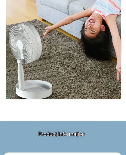 Retractable Electric Fan USB Charging Foldable Fan Portable Mini Four Speed Electric Fan Dormitory Outdoor Activity