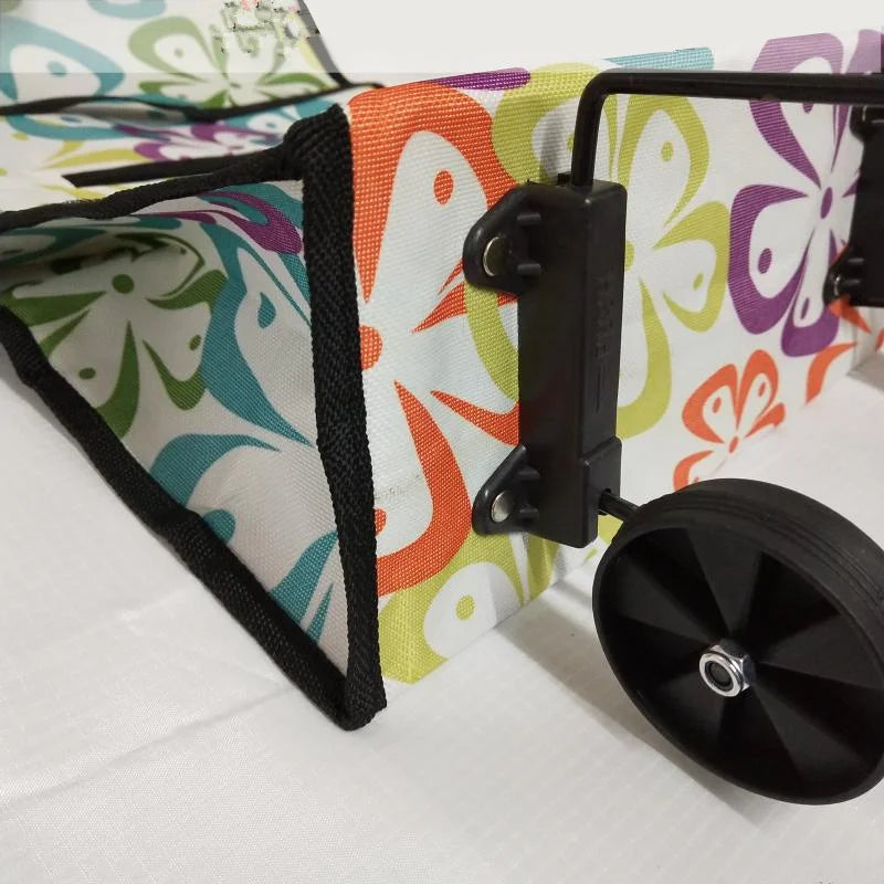Portable Folding Reusable Shopping Bags Small Pull Cart Buy Shopping Trolley Bag With Wheels Fruit Vegetables Bag Food Organizer