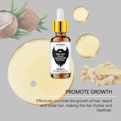 Hair Growth Serum for Men Regrowth Beard Nourish Hair Roots Essence Prevent Thinning Hair Loss Anti Frizz Damaged Massage Liquid