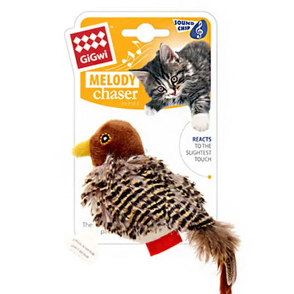 Interactive Cat Toys Electric Squeaky Simulation Bird Plush Cats Pets Teasing Toys with Feather Catnip Kitten Chirping Bird