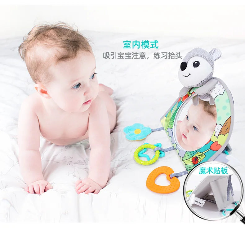 Cartoon View Back Seat Mirror Baby Car Mirror Safety Seat Headrest Rearview Mirror Baby Facing Rear Ward Car Kids Monitor Gifts
