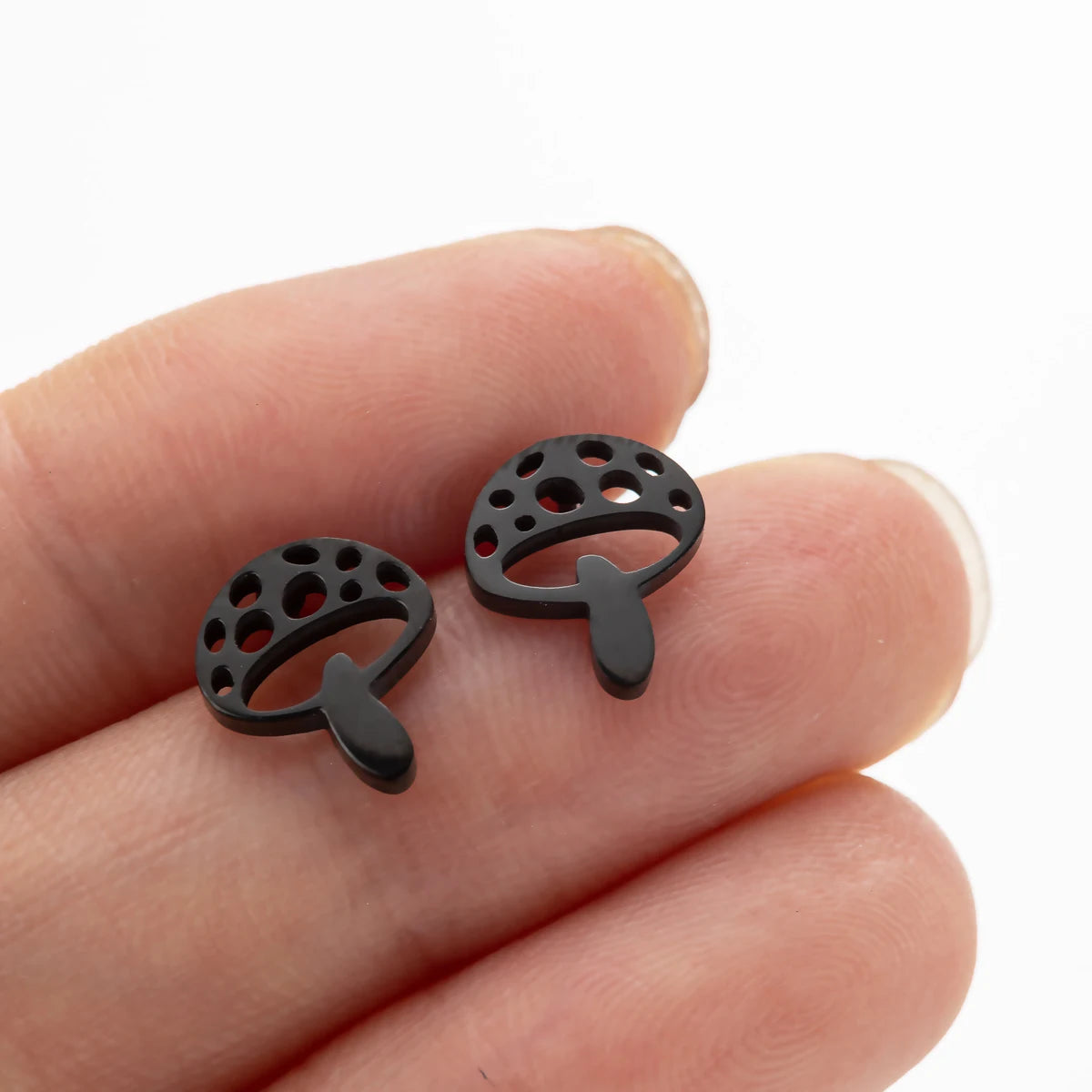 1Pair Fashion Jewelry Mushroom Earrings Cartoon Stainless Steel Ear Ring for Women Girls Teenager Gifts