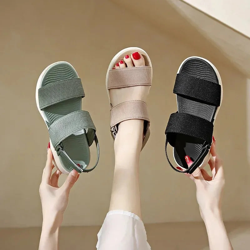 Women's Platform Sport Sandals Summer 2025 Comfortable Woman Shoes Fashionable Beach Green Sandal Black Sandalias De Mujer