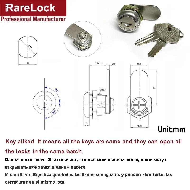 Cash Box Cam Lock for POS Machine Cash Drawer DIY Furniture Hardware Rarelock 1015 G