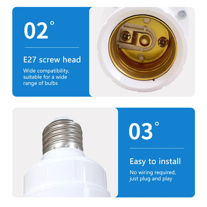 Smart E27 PIR Motion Sensor Light Switch 110V 220V Detector Base Lamp Holder Lux Time Delay Adjust Control Bulb Socket