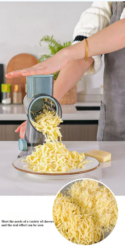 Multi-functional Vegetable Slicer Manual Spiralizer Vegetable Cutter  Hand Cranked Rotary Cheese Grater Shredded Kitchen Tools