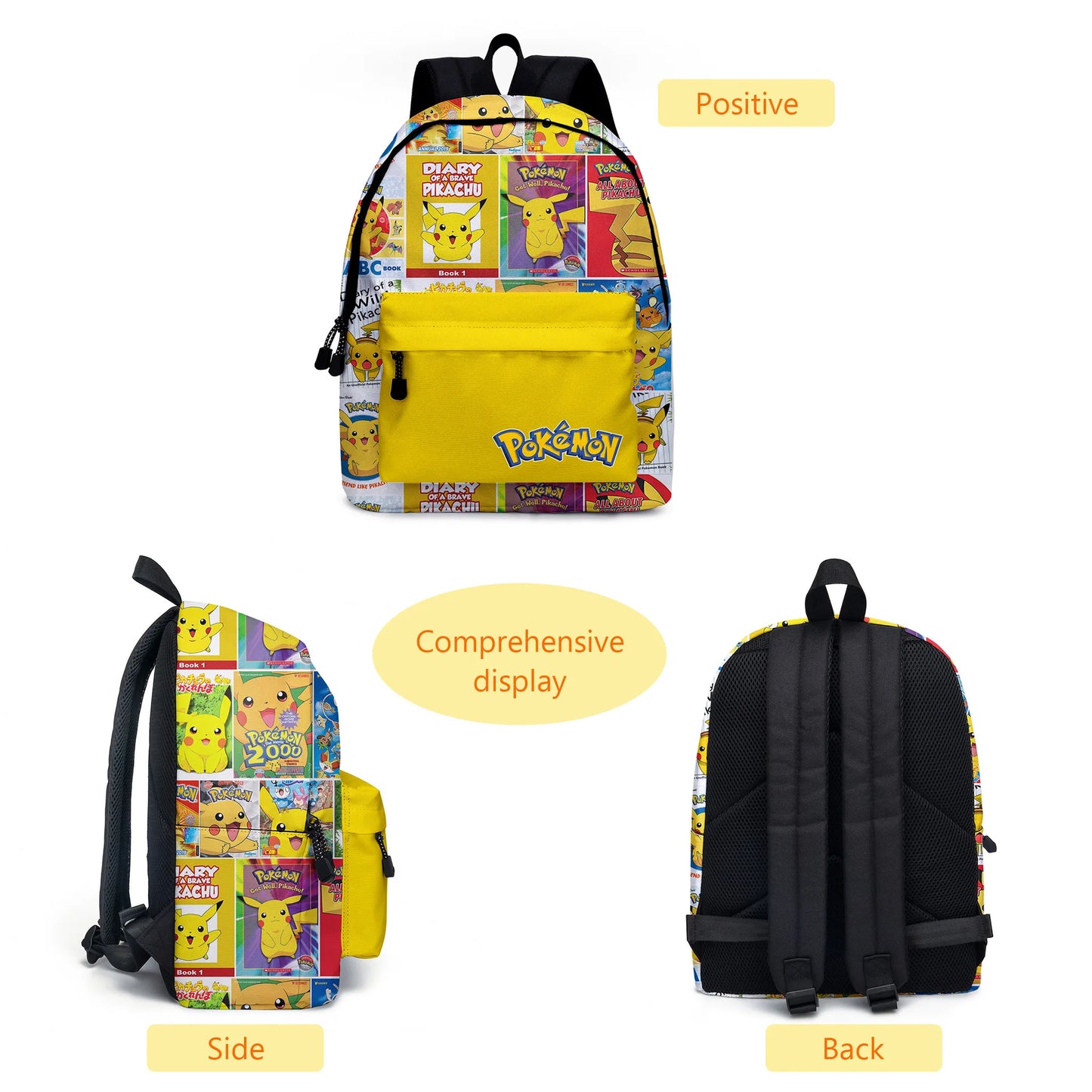 Pokemon Pikachu School Bags Backpacks Anime Kids Bags Kawaii Big Capacity Travel Bag Teenagers Schoolbag Girls Boys Rucksacks