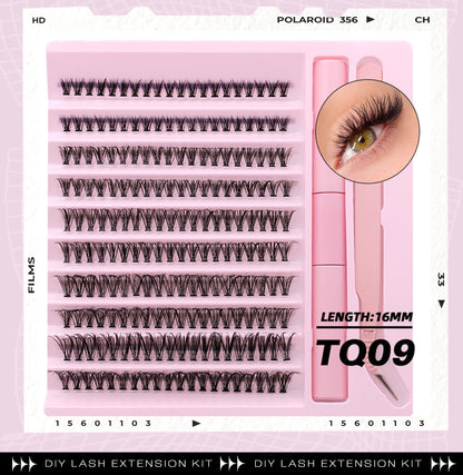 Diy Lash Extension Kit Cluster Eyelash Extension Kit Individual Lashes Kit Lash Bond and Seal Lash Glue and Lash Tweezers Makeup