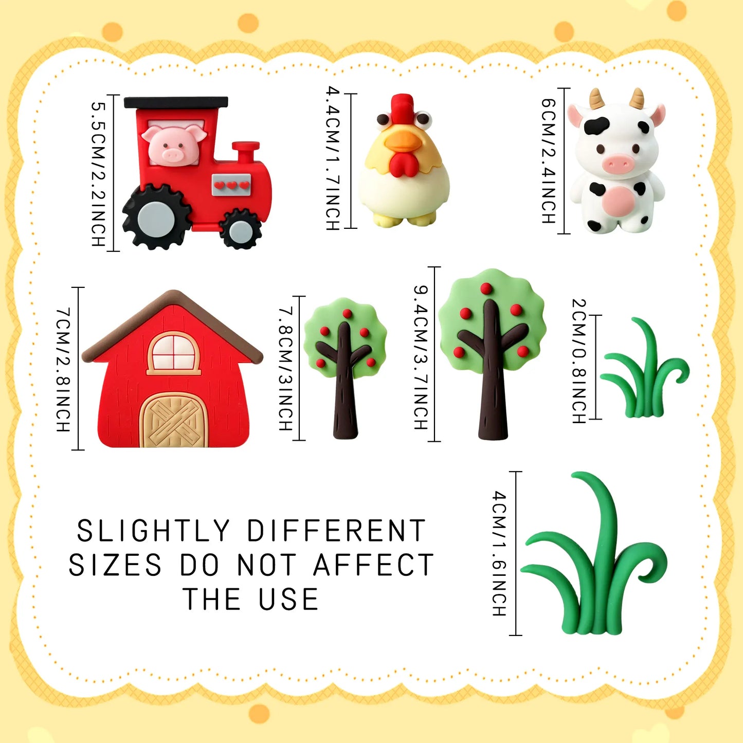 LaVenty Farm Birthday Decorations Farm Birthday Decorations Farm Birthday Decorations Cow Pig Chicken Cake Animal Toppers