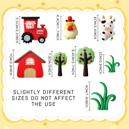 LaVenty Farm Birthday Decorations Farm Birthday Decorations Farm Birthday Decorations Cow Pig Chicken Cake Animal Toppers