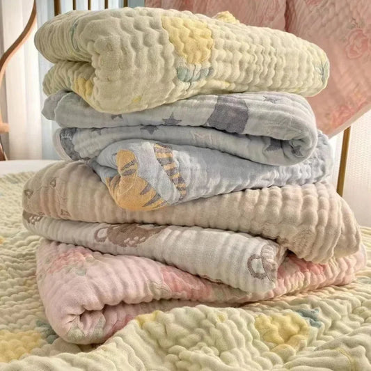 Baby Muslin Blanket Newborn Swaddle Blanket For Boys Girls Bamboo Soft Nursery Receiving Blanket For Bed Crib Quilt Bath Towel