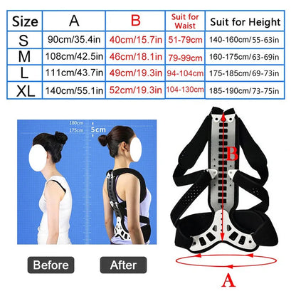 Adjustable Back Brace Posture Corrector Women Men Back Straightener Trainer for Scoliosis & Hunchback Correction, Spine Support