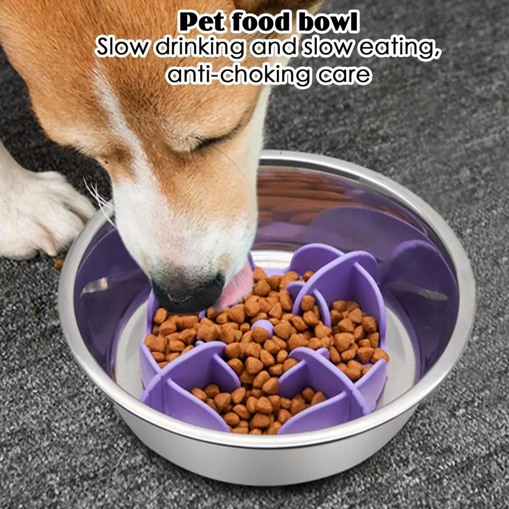 Pet Bowl Slow Feeder | Silicone Dog Slow Feeder Bowl Large Breed | Pet Slower Food Feeding Dishes Interactive Bloat Stop Dog Bow