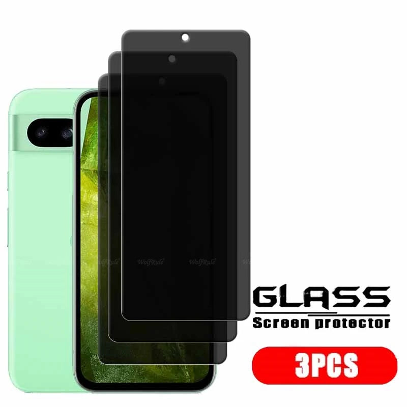 4Pcs For Google Pixel 8A Glass Google Pixel 8A Tempered Glass 9H HD Privacy Anti-Spy Cover Glue Screen Protector Google Pixel 8A