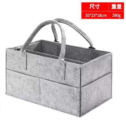 Diaper & Wipes Organizer, Portable Cloth Diaper Pail for Nursery, Changing Room, Travel - Essentials Storage Box Baby Diaper Bag