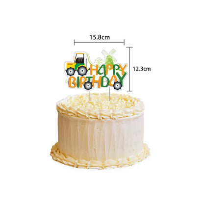 Farm Green Tractor Party Happy Birthday Banners Plates Napkins Tablecloths Farm Themed Birthday Party Supplies Decors