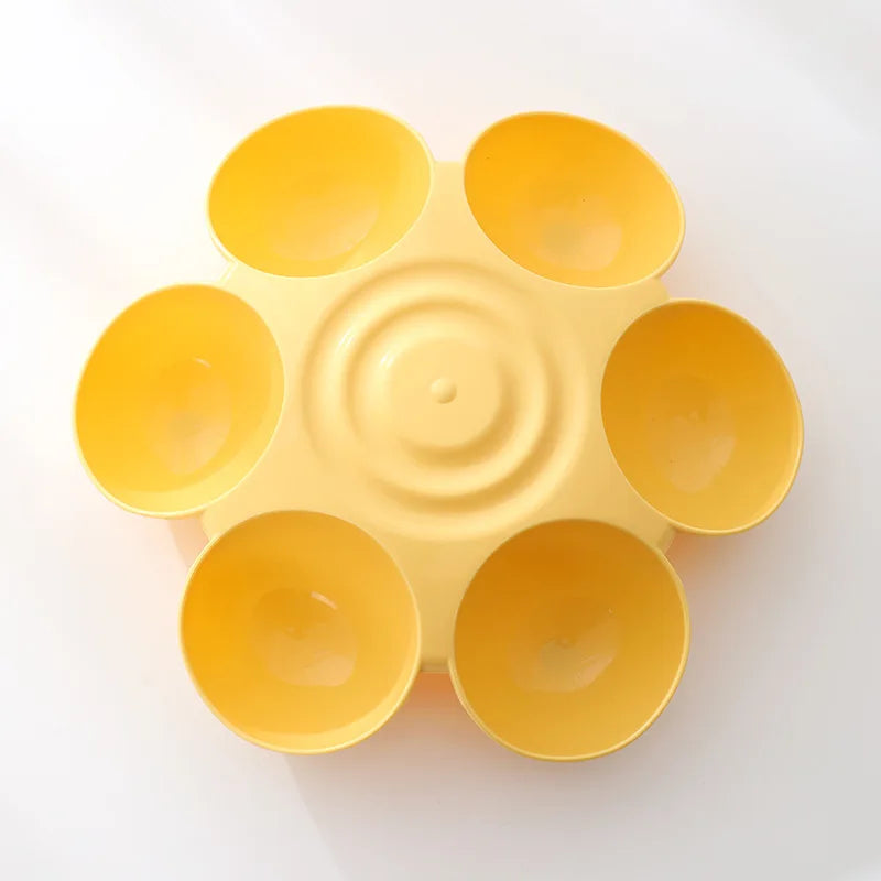 Six-in-one Dog Bowl Puppy Slow feeder Dog Bowl Cat Water Bottle flower-shaped cat Water feeding bowl Healthy Eating plate Pet ac