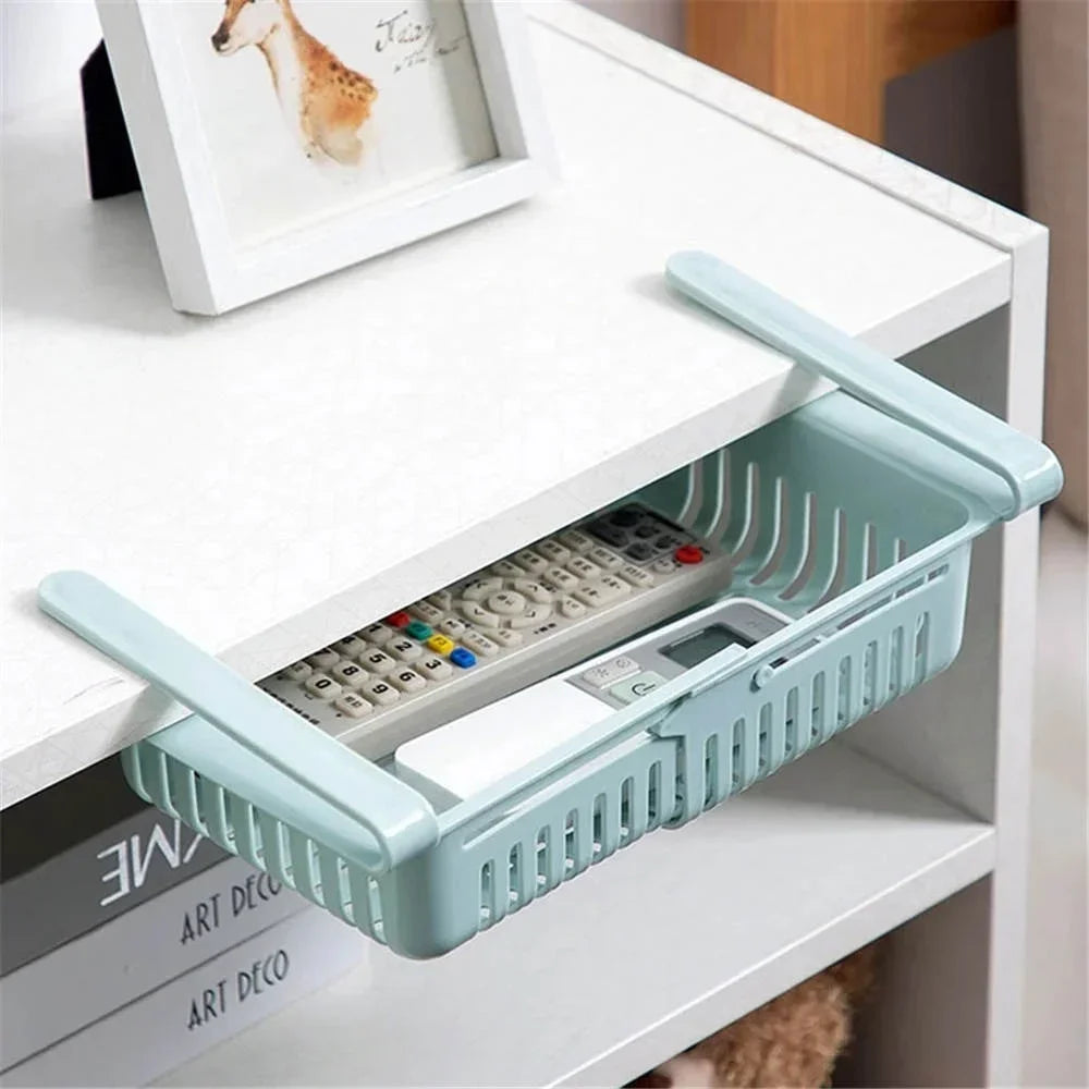 1Pc Adjustable Stretchable Fridge Organizer Drawer Basket Refrigerator Pull-Out Drawers Fresh Spacer Layer Storage Rack