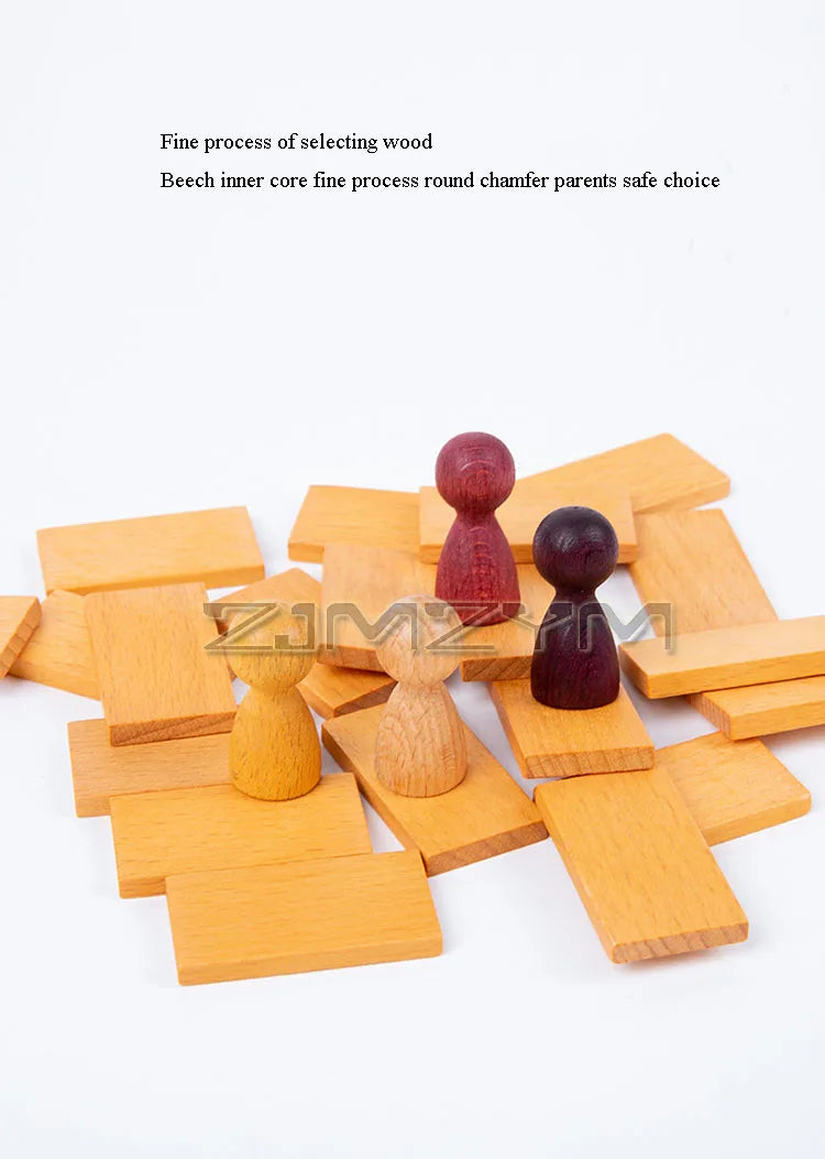 Wooden Checkers Board Tabletop Games Chess Two-Player Game Board Set Travel Portable Chess Game Sets Interactive Game For Family