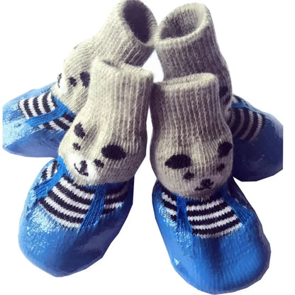 Dog Socks Waterproof Shoes Breathable Sock for Dogs Cats Non-Slip Soles Adjustable Small Dog Paw Socks for Indoor Outdoor
