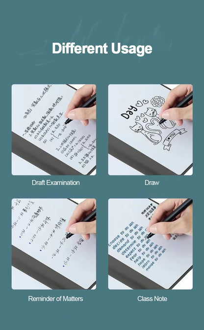 Erasable Whiteboard Notebook A5 Leather Portable Drafting Notebook Writing Board Desktop Memo Pad