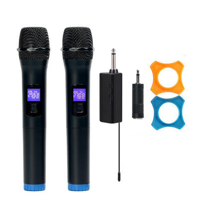 Multifunctional Dual Channel Wireless Microphone Cordless Handheld Mic LCD Display Professional Microphone Set