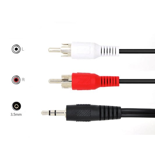 1.5M 3.5mm Jack to 2 RCA Audio Cables Stereo 3.5 mm Male to 2RCA Male Coaxial Aux Cable For TV Sound Laptop Mp3 Speakers