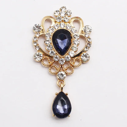 32*60mm Droplet diamond pendant accessories, flat bottom brooch accessories, DIY accessories, headwear accessories 5/10/20PCS