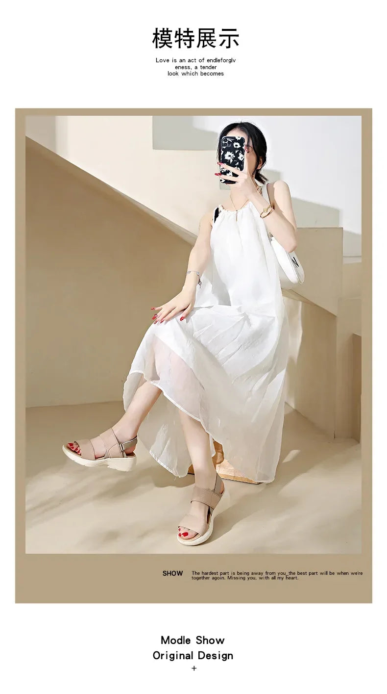 Women's Platform Sport Sandals Summer 2025 Comfortable Woman Shoes Fashionable Beach Green Sandal Black Sandalias De Mujer